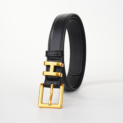 Women's small belt new letter I-buckle belt women's decorative coat trendy high-end jeans belt