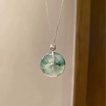 翡翠飘花平安扣玉吊坠缅甸玉石玉佩冰种无事牌项链翡翠处理平安扣