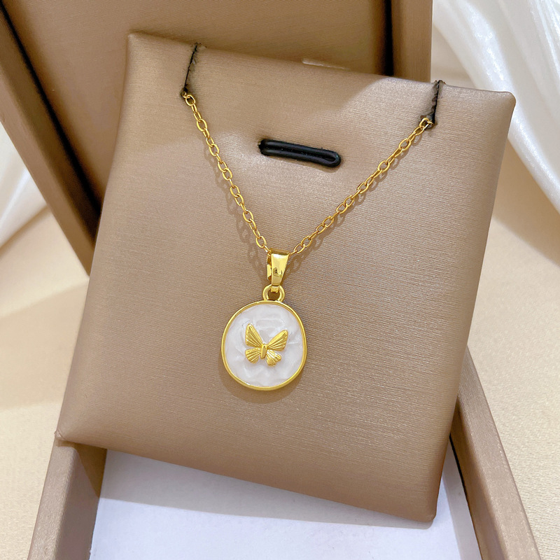 Gorgeous Butterfly Diamond Necklace For Women Versatile Titanium_voghion.com