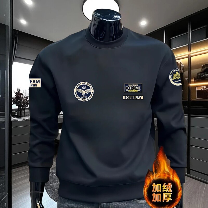 2025 Autumn and Winter New Fashion Brand Sweatshirt Men's Casual Trendy Printed Versatile Long-Sleeved Slim Round Neck Top 2025 Autumn and Winter New Fashion Brand Sweatshirt Men's Casual Trendy Printed Versatile Long-Sleeved Slim Round Neck Top