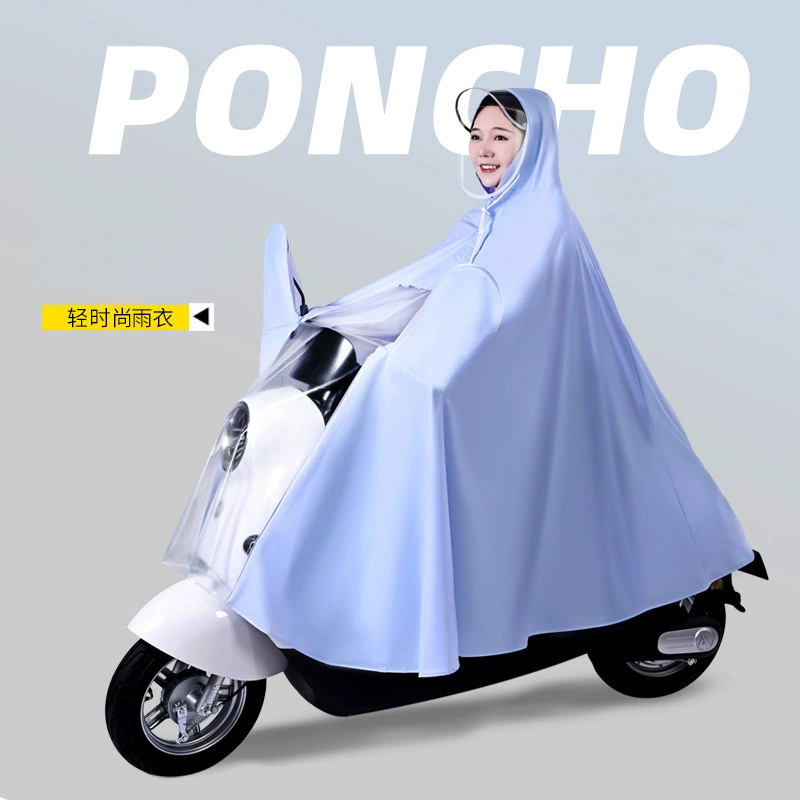 Rainproof Electric Vehicle Raincoat with Transparent Dashboard, Double-Person Pvc Adult Riding Motorcycle Poncho Wholesale Rainproof Electric Vehicle Raincoat with Transparent Dashboard, Double-Person Pvc Adult Riding Motorcycle Poncho Wholesale