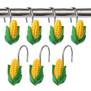 Pastoral series resin metal hook multi-functional two-word hook corn curtain hook metal shower curtain hook