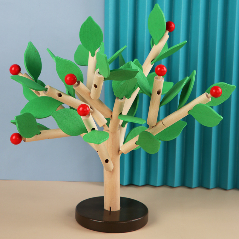 Juego de desmontaje y montaje de rompecabezas de jardín de infantes modelo de juguete de madera regalo de bebé para niños inserción manual de bloques de construcción de hojas