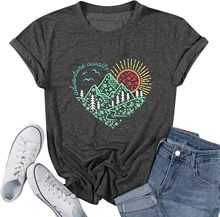 Women Adventure Awaits Outdoor Graphic Tee Shirt Kindness He