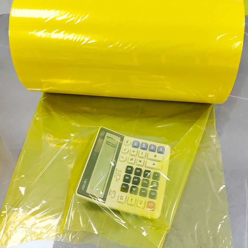 Película de encogimiento amarillo de la ampolla amarilla Película Termocontraíble POF encogible película de encogimiento amarillo calor embalaje plástico película de sellado personalización