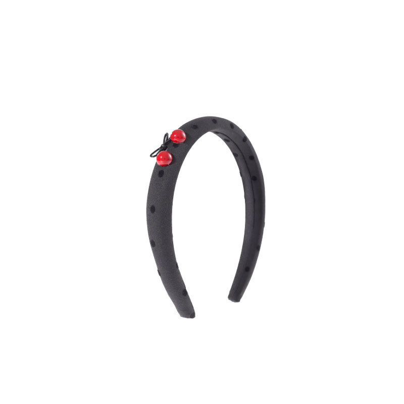 Niños gris flocado bandas de cabello alto cráneo de alta sensación tocado 2024 nuevo simple punto de onda arco atado de cabeza mujer