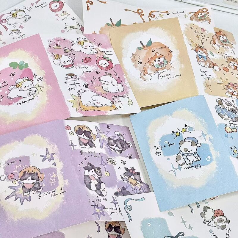Original Cartoon Series Large Folding Mini Card Small Card Baking Packaging Gift Packaging Compact Card
