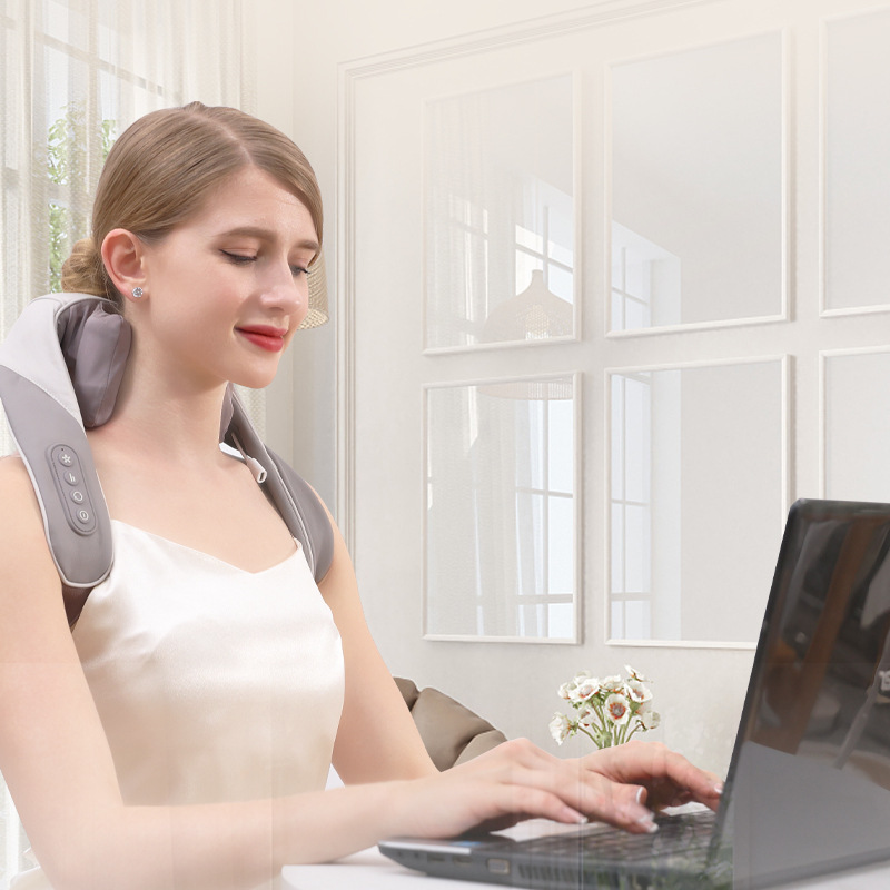 Household Shoulder & Neck Shawl-Type Smart Cervical Massager – Electric Heated Kneading Device for Trapezius and Neck Massage