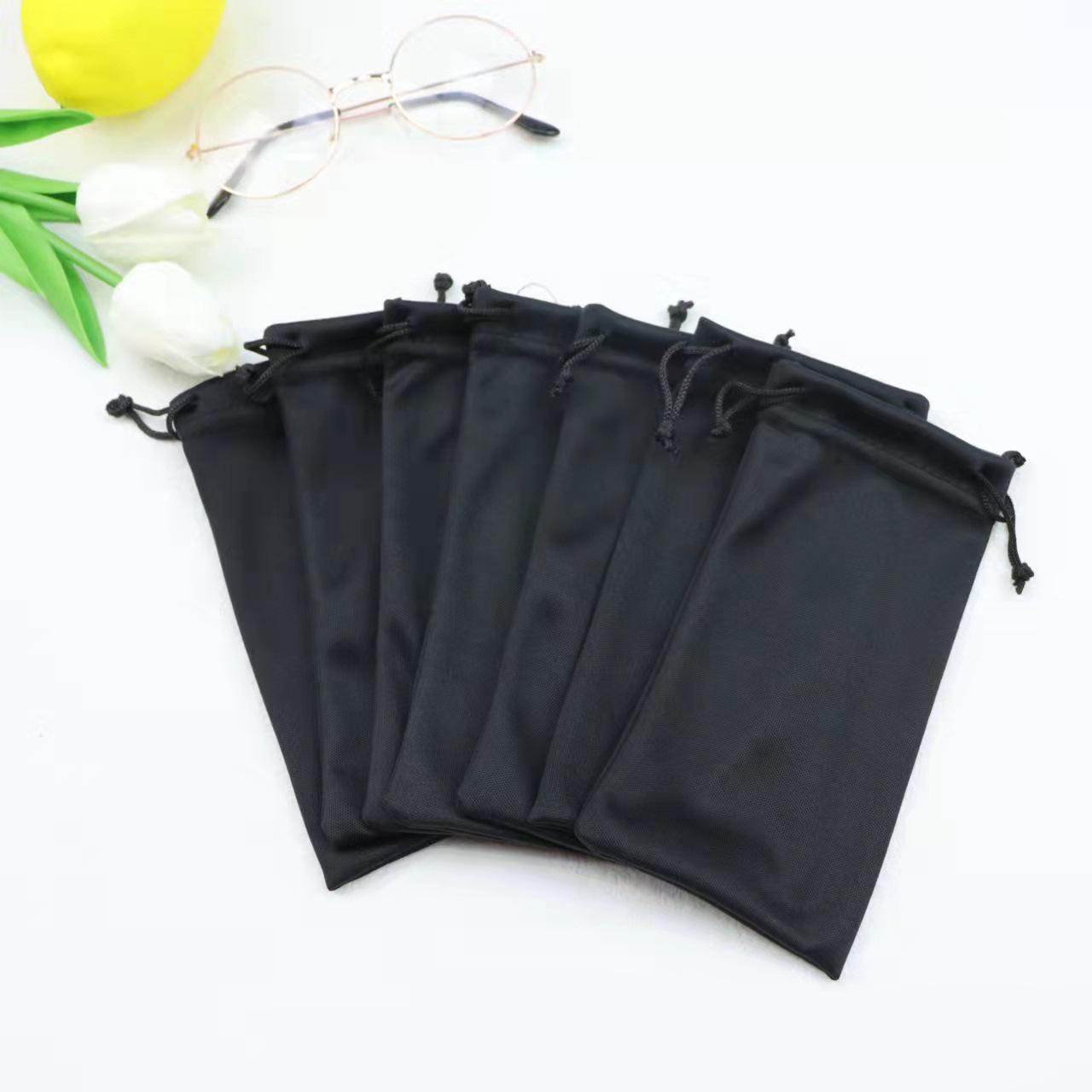 新しいメガネ包装箱、上下カバー、サングラスセット、折りたたみ収納、丸型バッグ、ミラーファブリック、レザーバッグ、アクセサリー、メガネケース