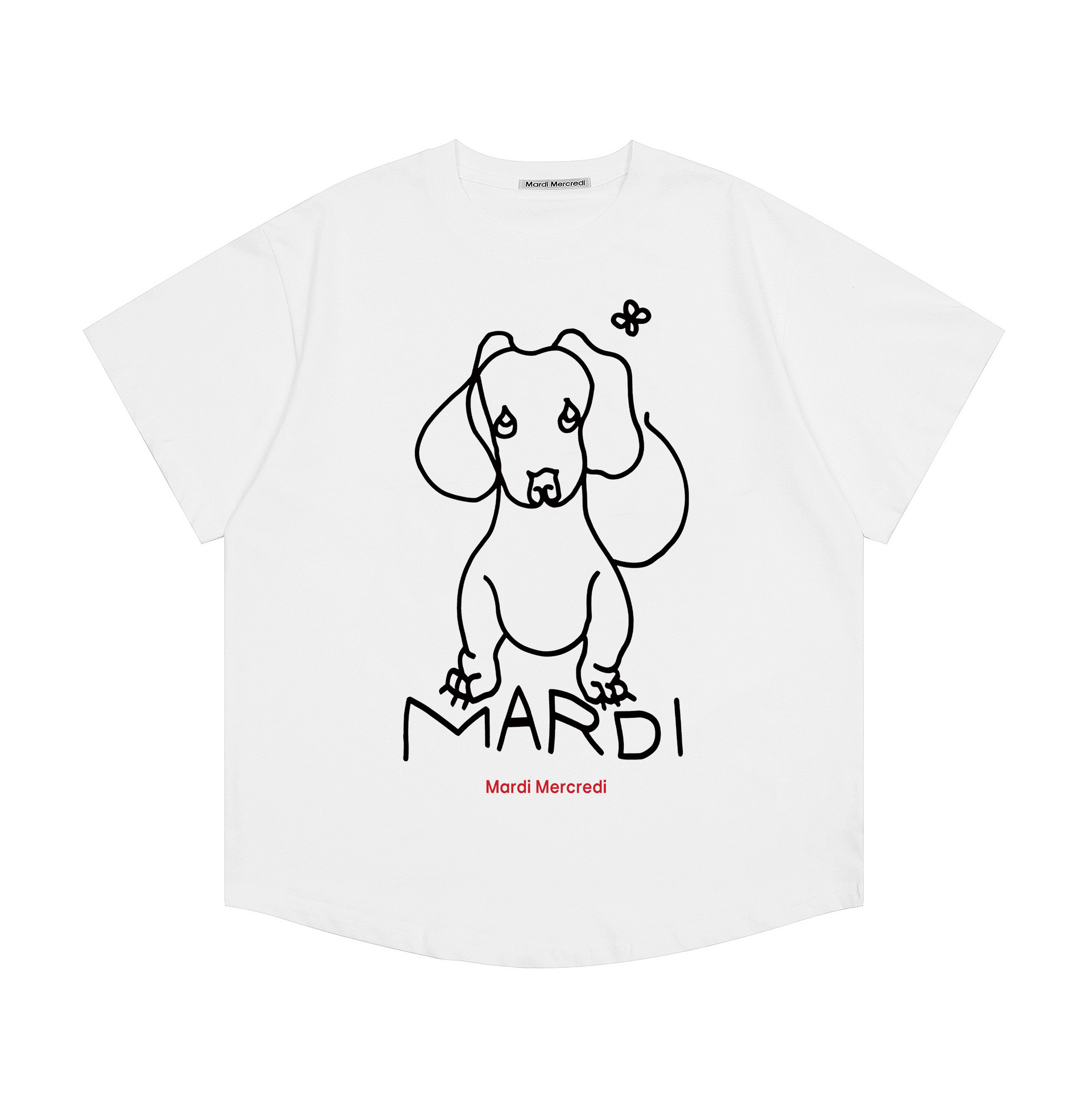 現物韓国潮牌Mardi半袖女性25夏新作デイジープリント丸襟純綿上着tシャツ代発