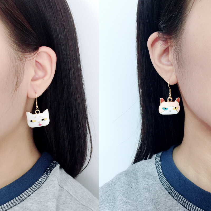 Fashion Cat Alloy Enamel Women's Drop Earrings 1 Pair display picture 7