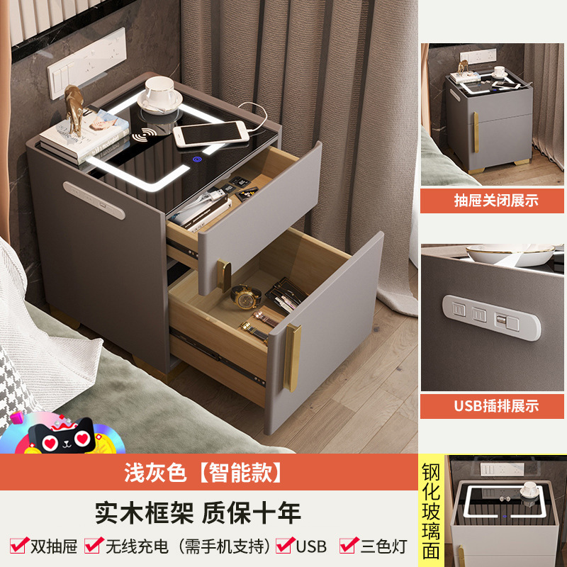 Elegante mesita de noche seguro dormitorio pequeño Gabinete simple luz moderna casa de lujo dormitorio principal armario con cerradura