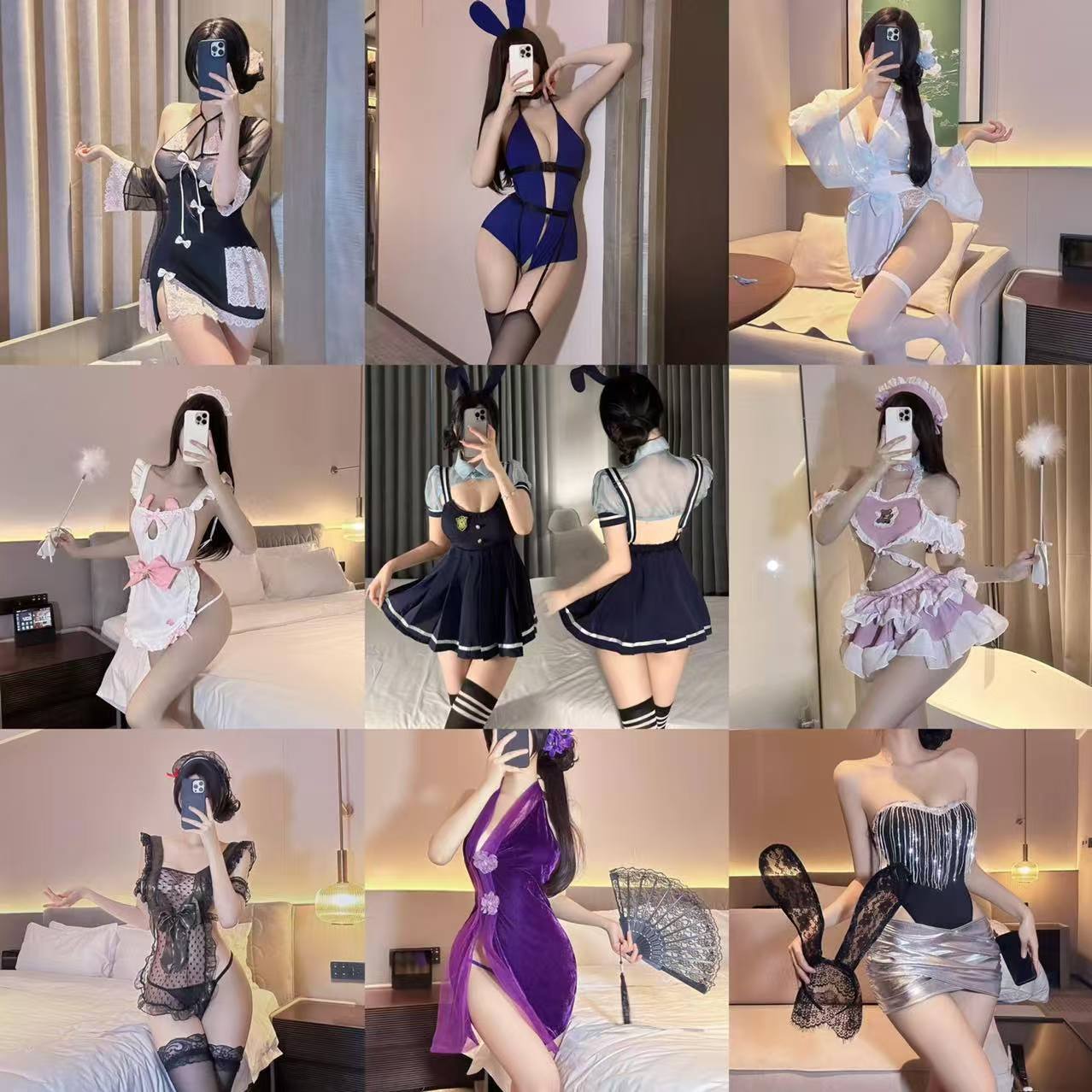 Sweet Love Maid Spice Jk Purple Sexy Pajamas Nurse Policewoman Teach Uniform suit Pure Desire Kimono