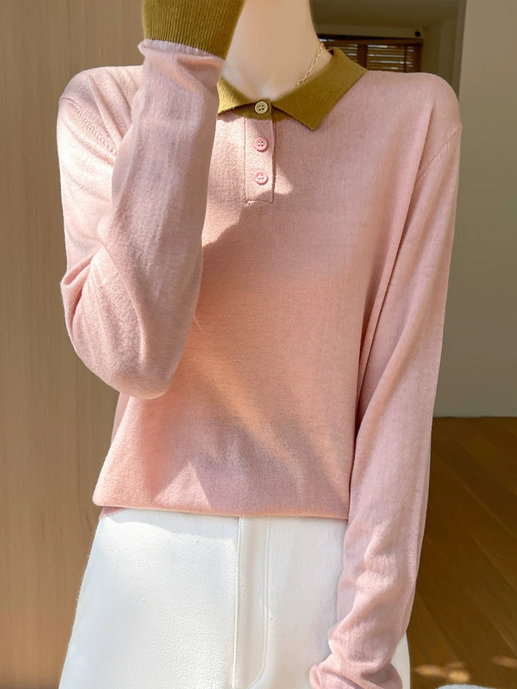 Autumn woolen sweater, body-friendly long-sleeve