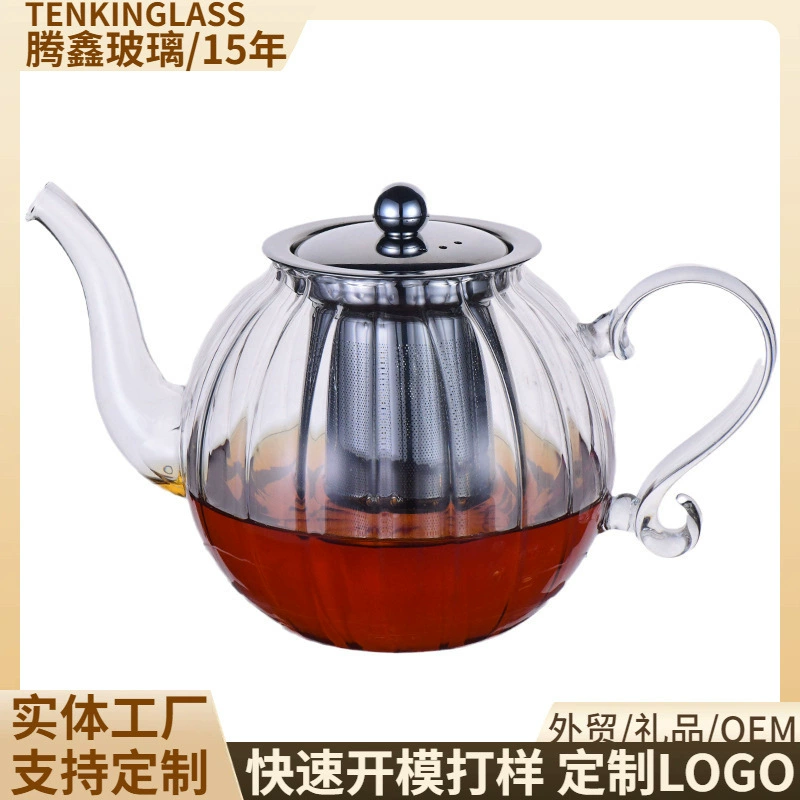 Transparent glass teapot, capacious tea, increased thickness, custom-made