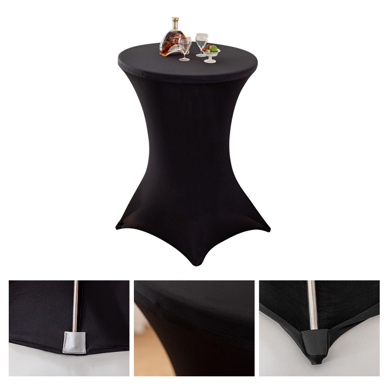 Amazon sólido barra mesa de comedor cubierta de mesa de banquete cóctel cubierta de mesa redonda tela de mesa elástica tabla de pies altos