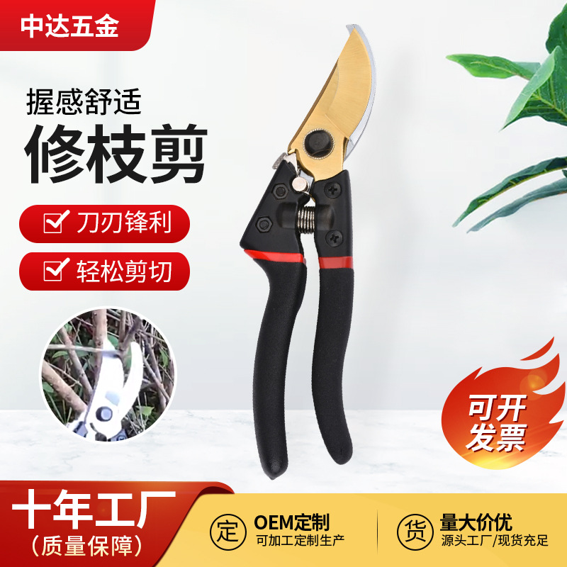 园艺工具SK5镀金树枝剪修枝剪粗枝剪摘果剪盆景修花剪园林工具