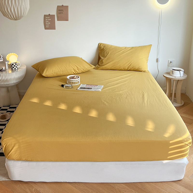 Cubierta de cama de algodón lavado de algodón de clase A, cubierta protectora de colchón de verano de una sola pieza, sábana todo incluido, fijación antideslizante