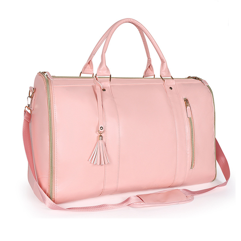 Bolsa plegable de PU para trajes — gran capacidad, multiusos, viaje, deporte o almacenamiento, diseño femenino