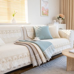 Nordic washed 100% cotton sofa pad modern seat cushion homestay anti-slip floral sofa cover set universal cover cloth towel