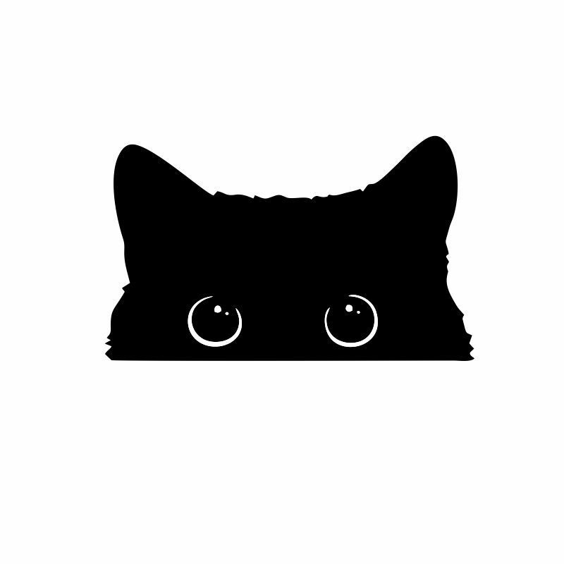 하프 페이스 고양이 (10*6cm) 블랙 스몰 사이즈
