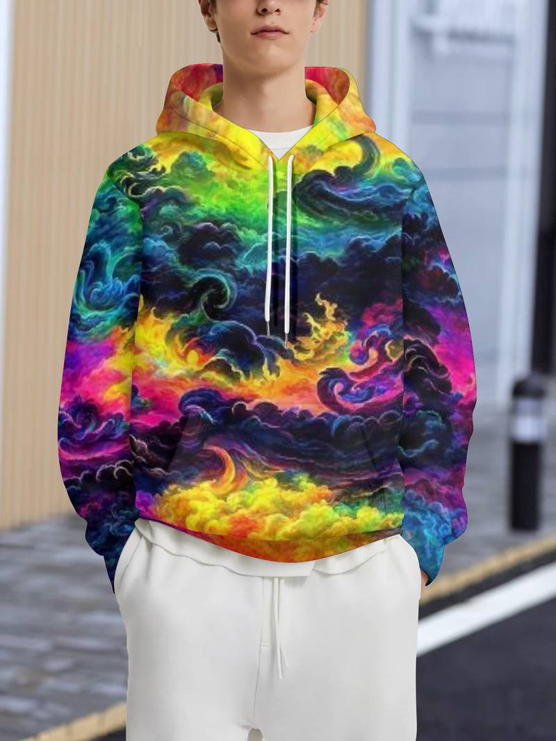 Sweat à capuche homme, pull imprimé numérique 3D, coupe ample, tendance et décontracté, veste chaude automne-hiver_voghion.com