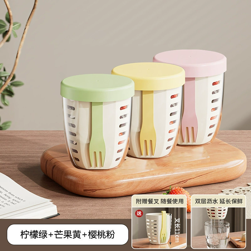 Handheld fruit drying rack, fork, capacious plastic hermetic storage system