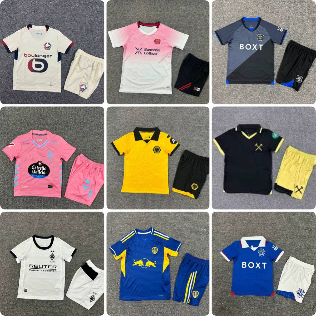 Не пользующаяся спросом детская футболка Lille, Sunderland Wolves, Celta, West Ham, Sheffield Wednesday, Leeds United футбольный костюм