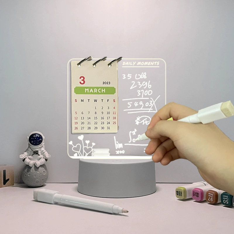 Acrylic glowing desk calendar, notebook, 2023
