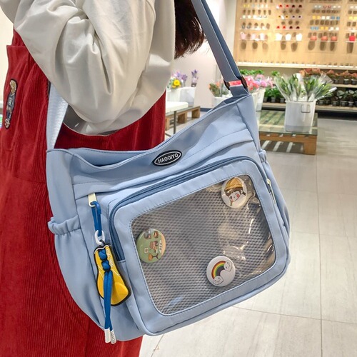 Snack quantity is a pain bag for girls, Japanese-style anime student single-shoulder bag, versatile tutoring bag, uniform bag, cross-body bag.