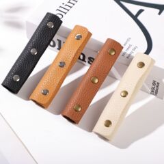 固定バックル付きライチ柄ハンドバッグ PU レザー保護カバー滑り止め耐摩耗性ショッピングハンドバッグハンドガードハンドル