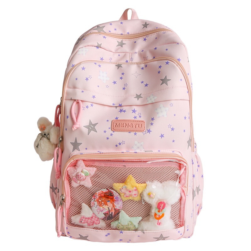 高見え透明二次元痛バッグガールズフォレストバックパックバックパック軽量キャンパス中学生スクールバッグ|undefined
