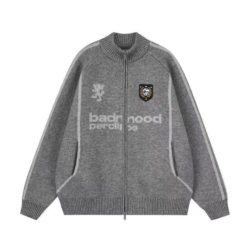 Pstl Baseball Letter Zipper American-Style Sweater Cardigan 2026 Autumn and Winter New Loose Knit Sweater Jacket