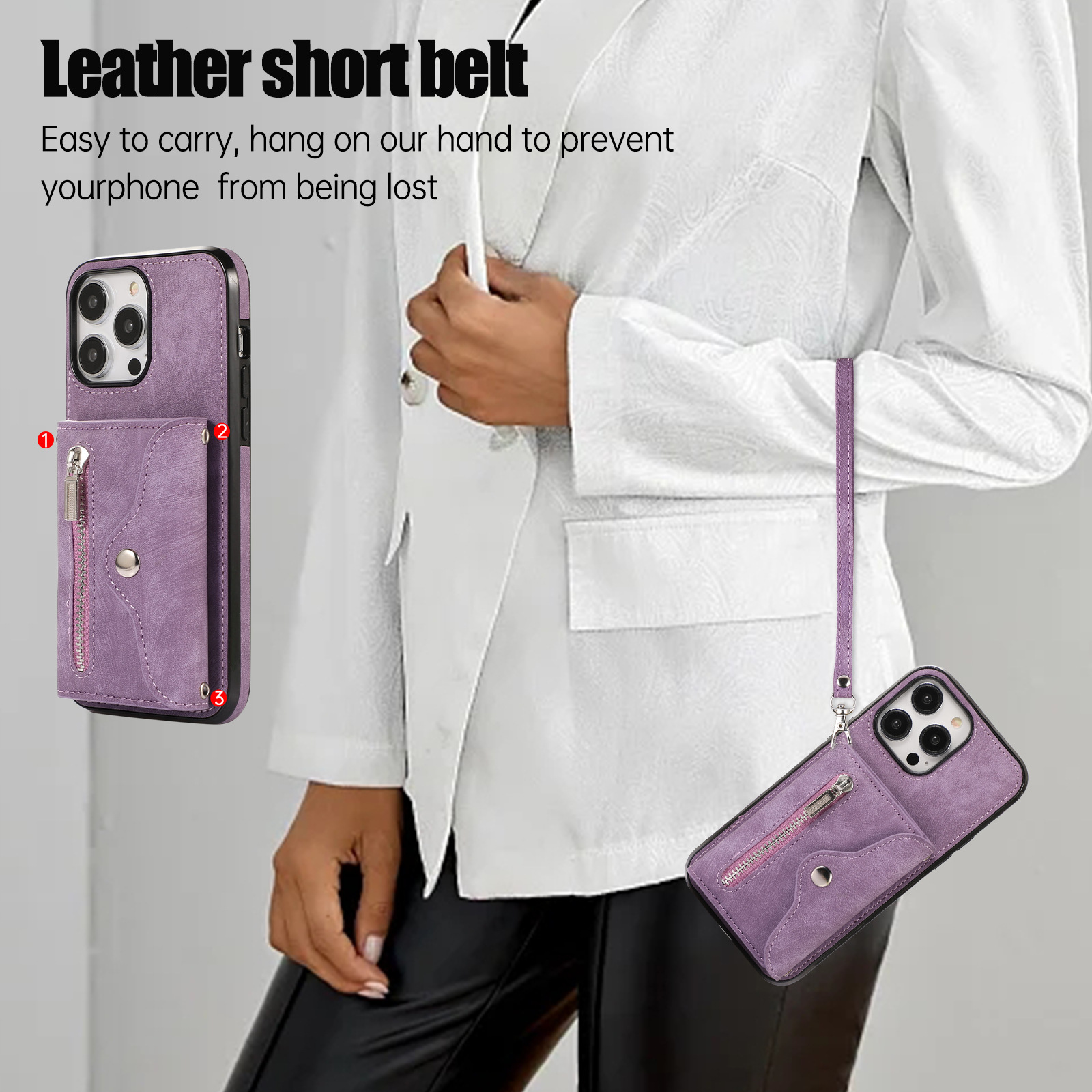 Crossbody Phone Case With Card Holder For Iphone And Samsung_voghion.com