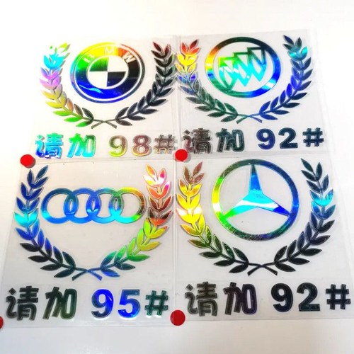 Car stickers, car logos, fuel tank cap stickers with hundreds of surnames, colorful laser reflective creative personalized scratch decoration