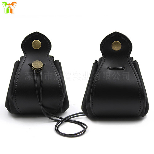 Dice storage bag leather drawstring pouch board game accessories dice tray folding game bag