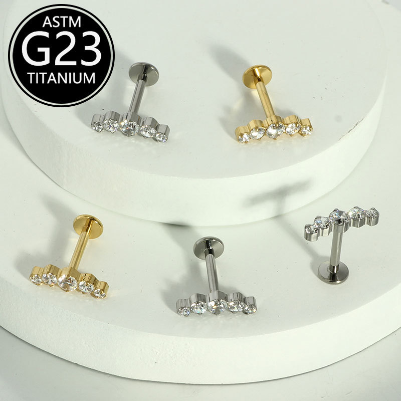 Labret piercing jewelry detail image