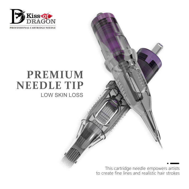Dragon's Kiss Cross-Border Purple Short Needle Integrated Cartridge Tattoo Needle Disposable Tattoo Needle Hair Tattoo Eyebrow Tattoo Needle Equipment