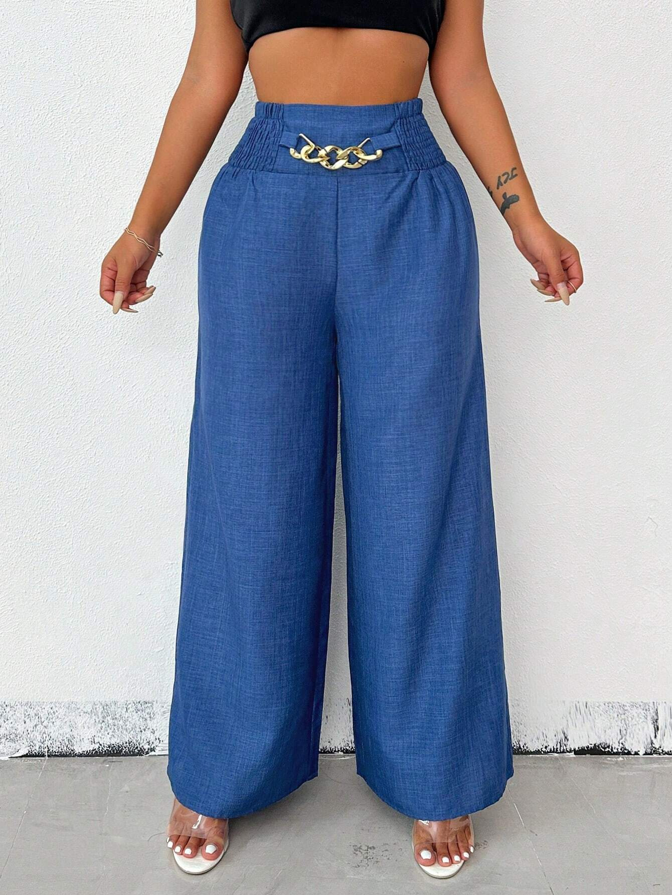 273g Weight Straight Pants Pants Length Polyester Fabric Type Low Waist Waist Line Casual Pants Pants Type Inelastic Elasticity Holiday Occasion Loose Fit Type Solid Color Pattern 2025 Spring and Summer Season Women's Gender Streetwear Style Women's Holiday Streetwear Solid Color Straight Pants Casual Pants 10