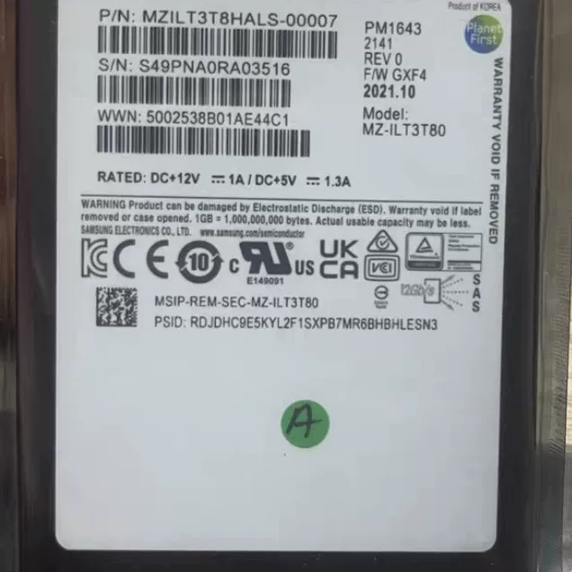 Твердотельный накопитель PM1643 3.84 ТБ