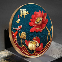 禅红莲十字绣2021新款客厅玄关新中式禅意荷花鱼小件手工线绣棉线