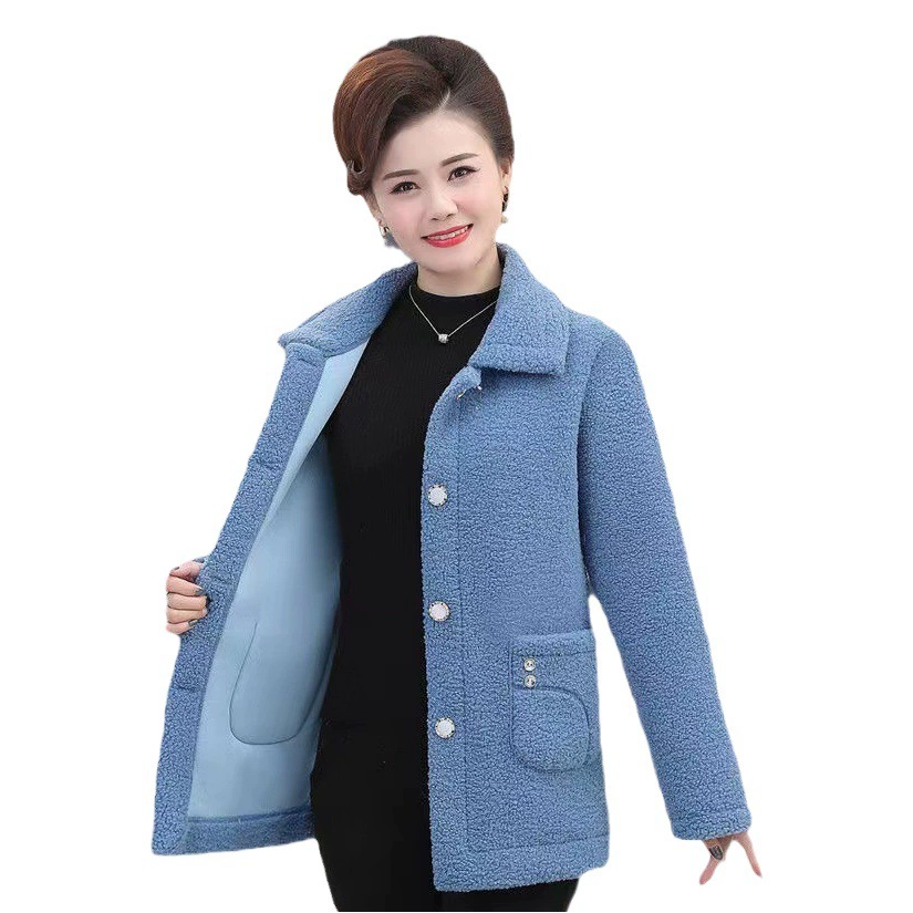 Женское утолщенное пальто средней длины из искусственного меха ягненка на флисовой подкладке, меховое теплое пальто на меху
