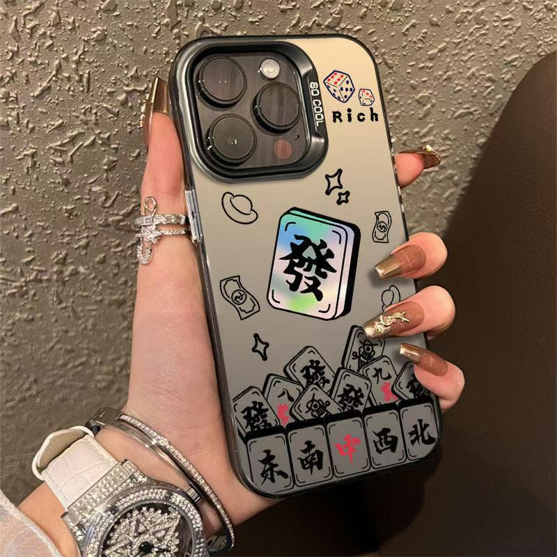 Fa Cai Mahjong para iPhone 16 funda para teléfono móvil Apple 15promax/14 anti-caída 13pro12 nuevo 11xr