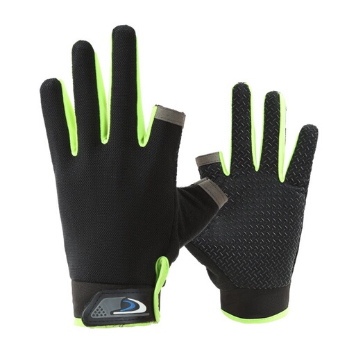 Exposed two-finger palm glue fishing gloves, lure gloves, outdoor cycling sun protection flying knock sports gloves