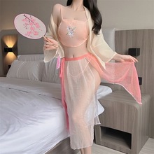 【批发包邮】情趣内衣古装大码汉服套装女性感古代肚兜制服雪纺纱