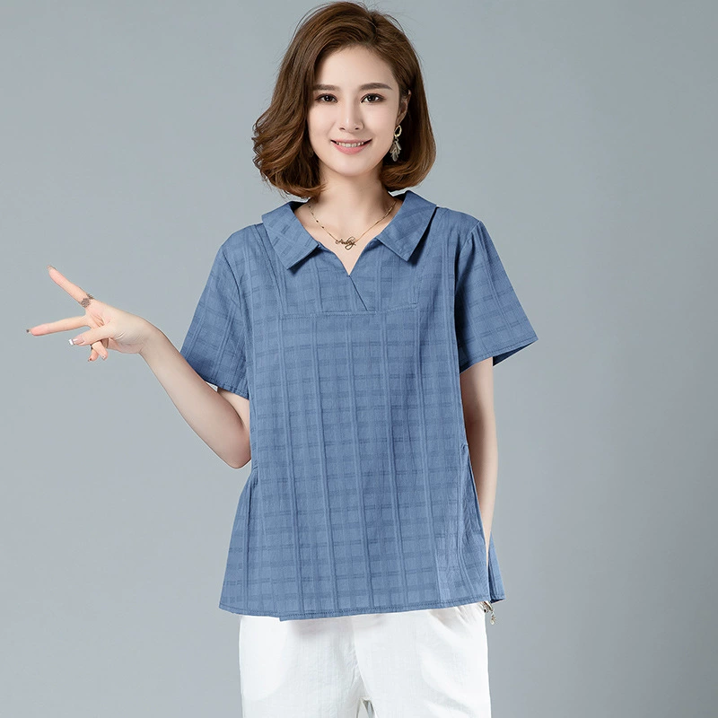 Настоящий выстрел 2021 летняя новая свободная футболка с короткими рукавами рубашка с воротником поло Женский Повседневный Простой Топ