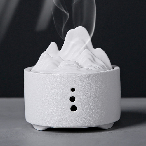 Creative Ceramic Japanese Incense Burner Mountain View Incense Burner Chinese Style Retro Zen Entryway Office Agarwood Incense Holder Decorative Item