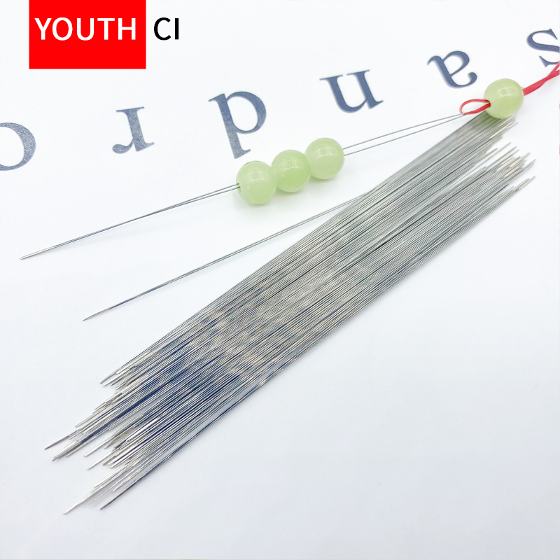 Manecilla de abalorios ultrafina de 0,1mm, joyería de bricolaje, herramienta de abalorios, pulsera, aguja abierta hecha a mano, cuentas de agujero pequeño, aguja de abalorios