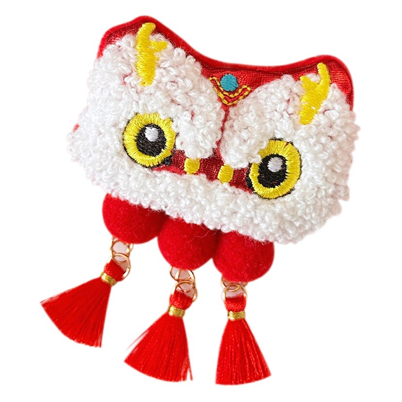 Lindo León borla de La felpa broche festivo Año Nuevo lingote pin chica mochila decoración insignia joyería al por mayor image 1