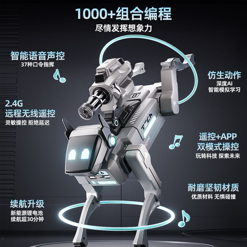Nuevo robot inteligente perro tecnología programación mecánica perro juguete niño robot control remoto cumpleaños